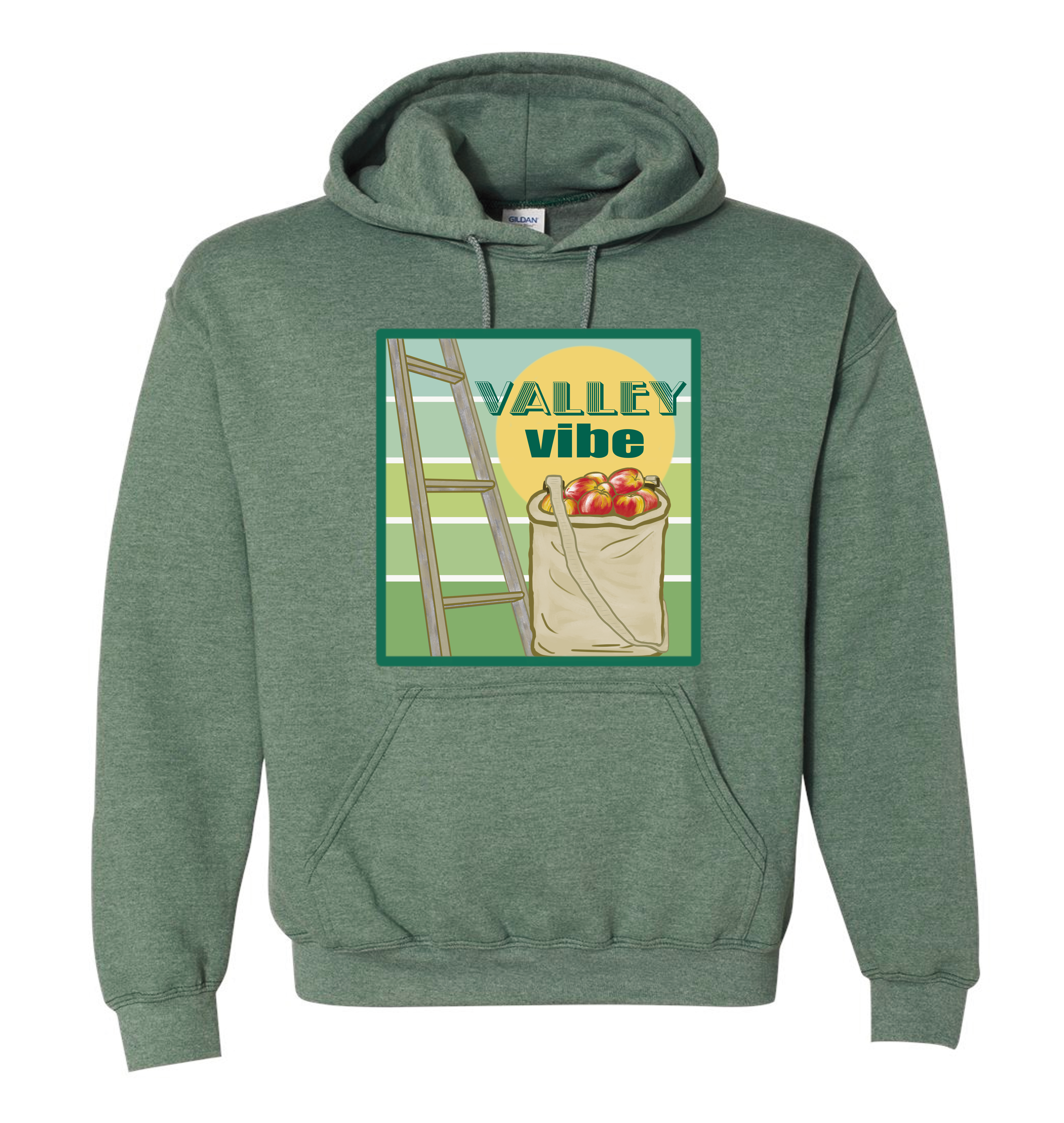 Apple Picking Hoodie Heather Dark Green