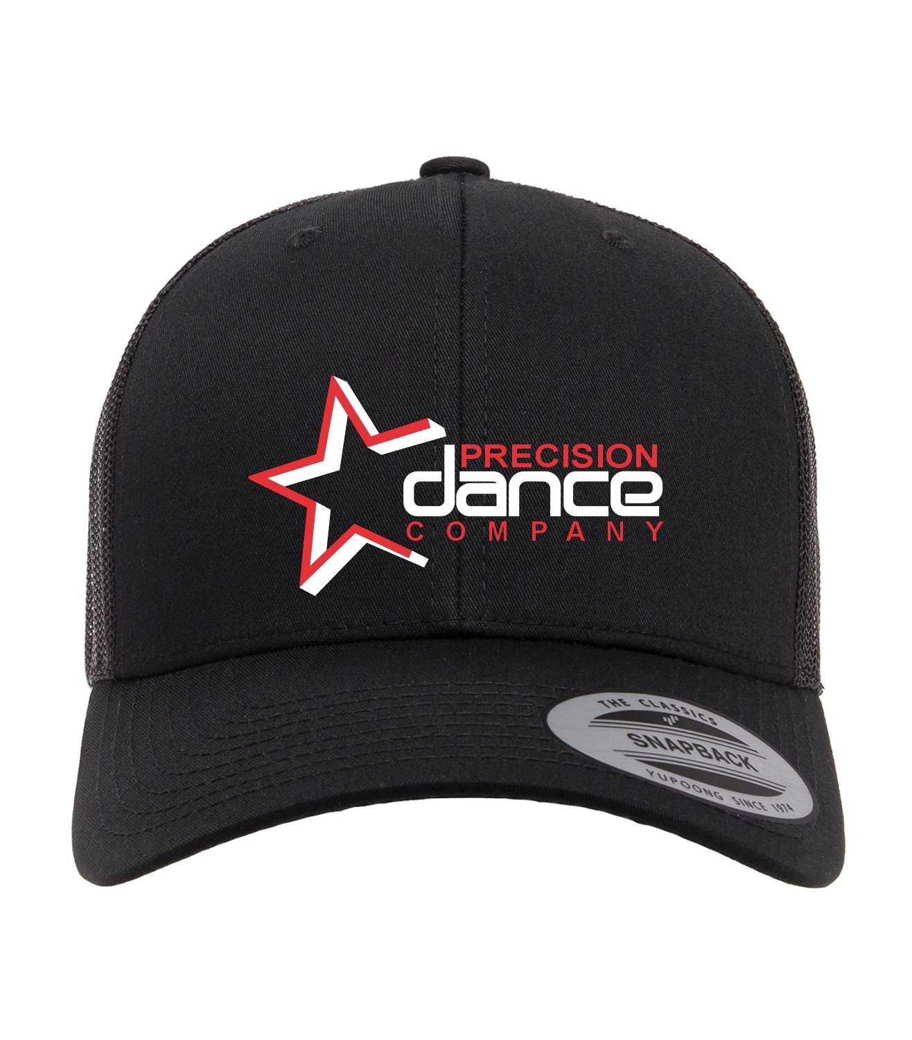 Precision Dance_Yupoong 6606 Retro Trucker Cap_Black